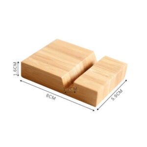 Minimalist wooden mobile stand with dimensions – eco-friendly phone holder in Pakistan