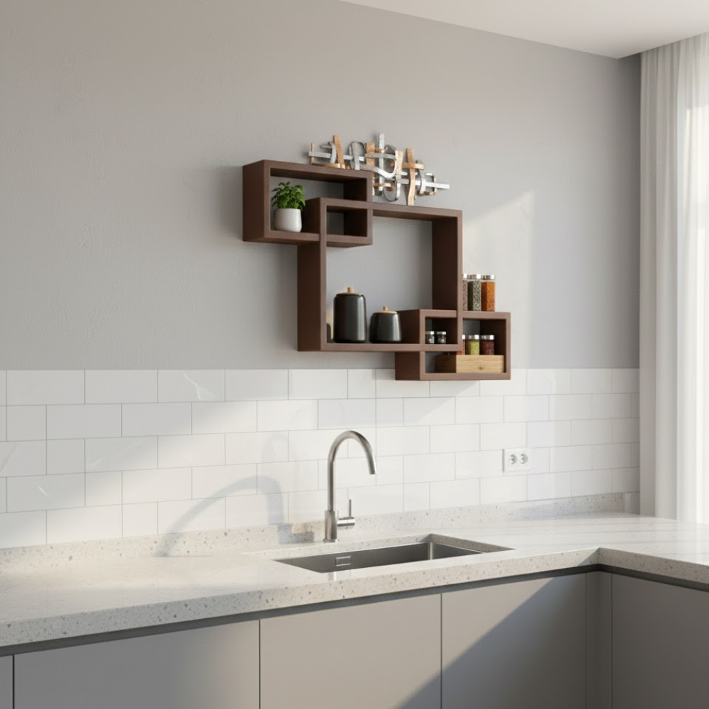 Geometric Interlocking Wall Shelf - Image 3