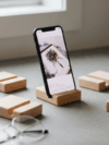 Premium Wooden Desktop Phone Stand – Universal Portable Mobile Holder for Office & Home