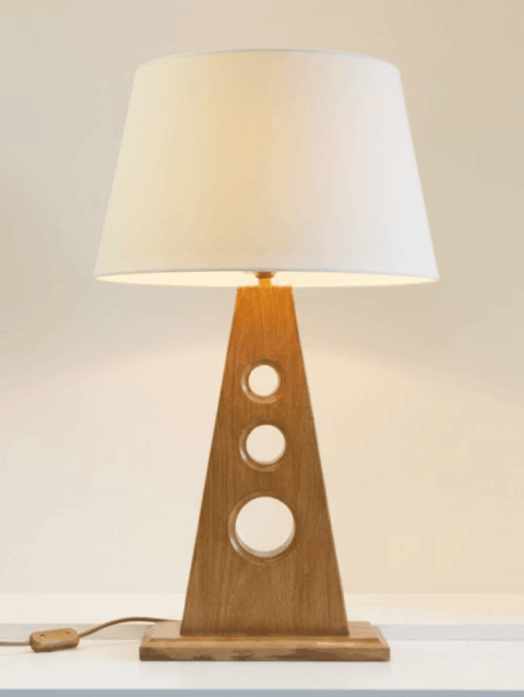 Modern Geometric Wooden Table Lamp
