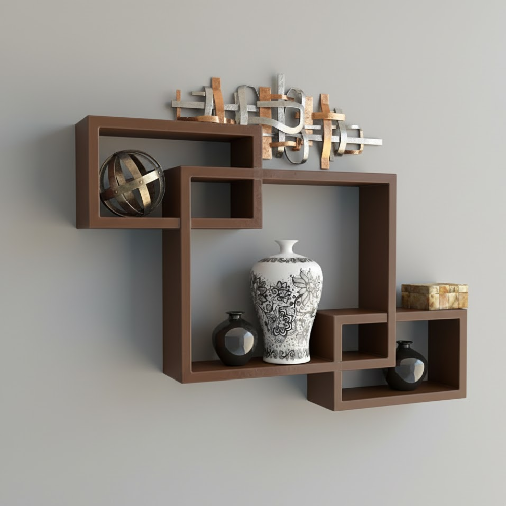 Geometric Interlocking Wall Shelf