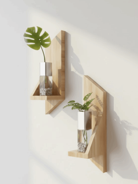 Minimal Wood Wall Planters